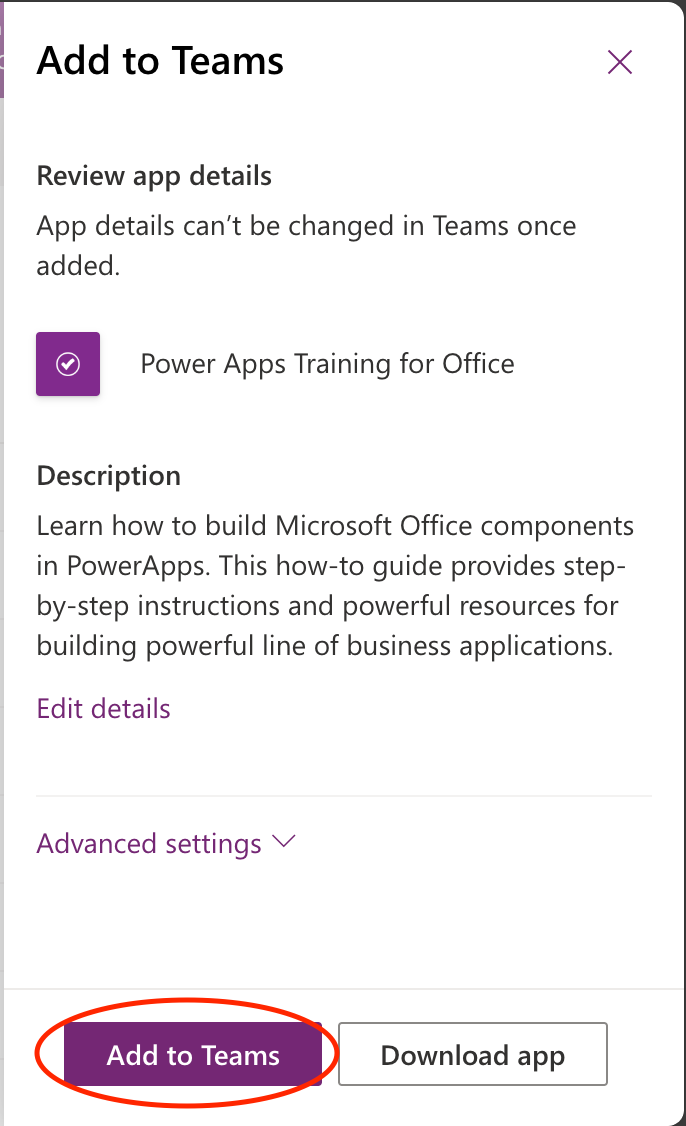 Use a Power Apps app in Microsoft Teams as a personal and/or channel tab