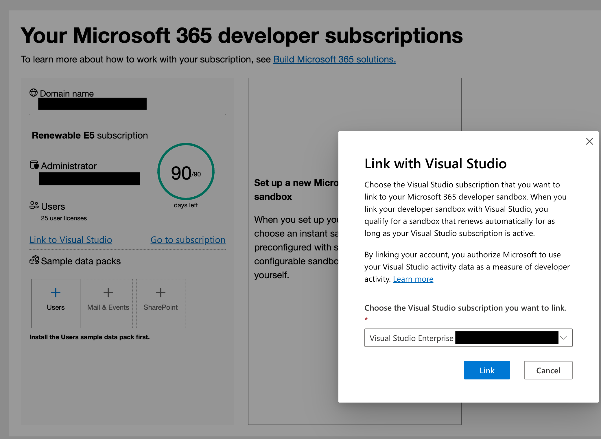 Get a never-expiring M365 Developer Program tenant with a Visual Studio Subscription