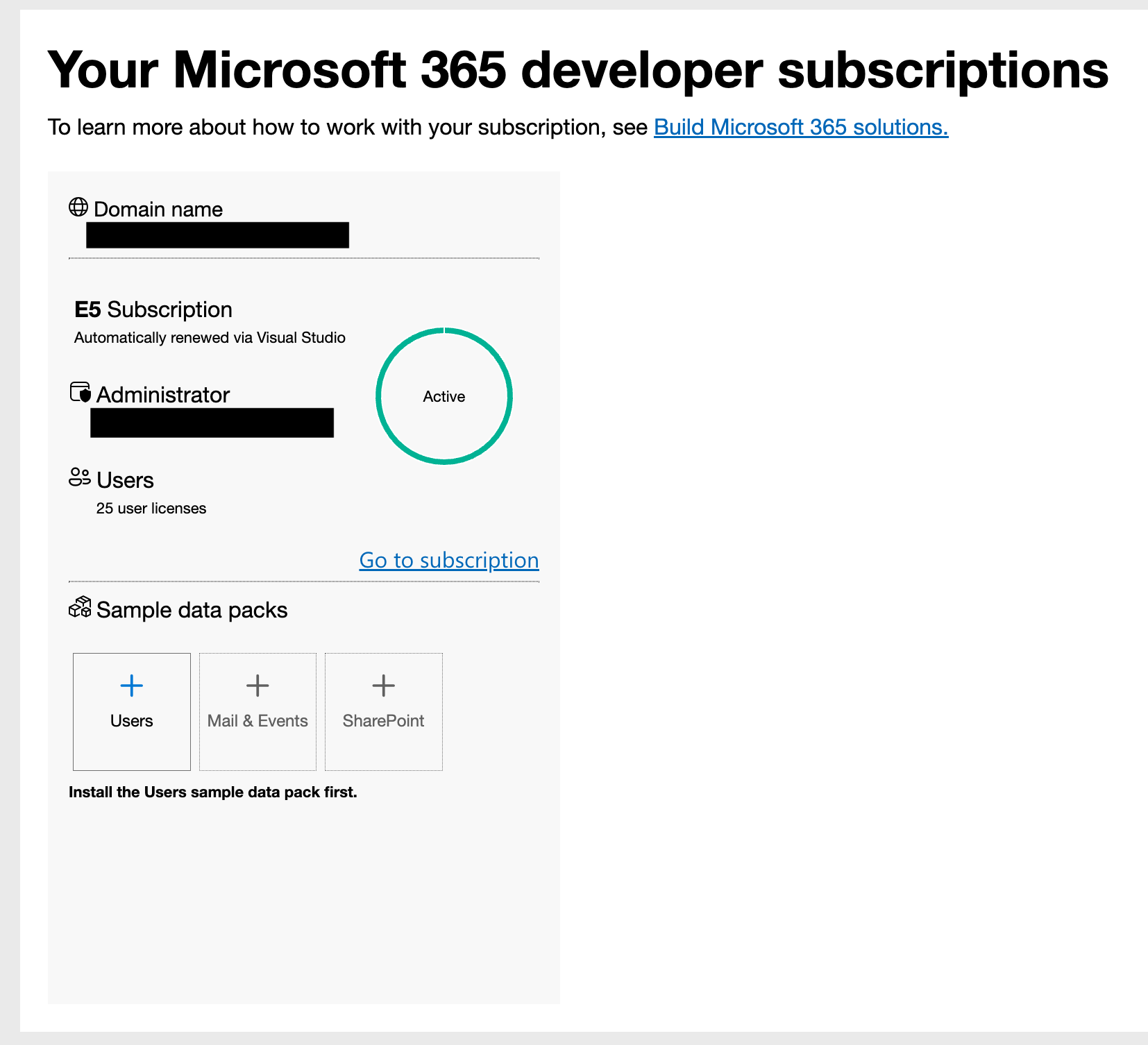 Get a never-expiring M365 Developer Program tenant with a Visual Studio Subscription